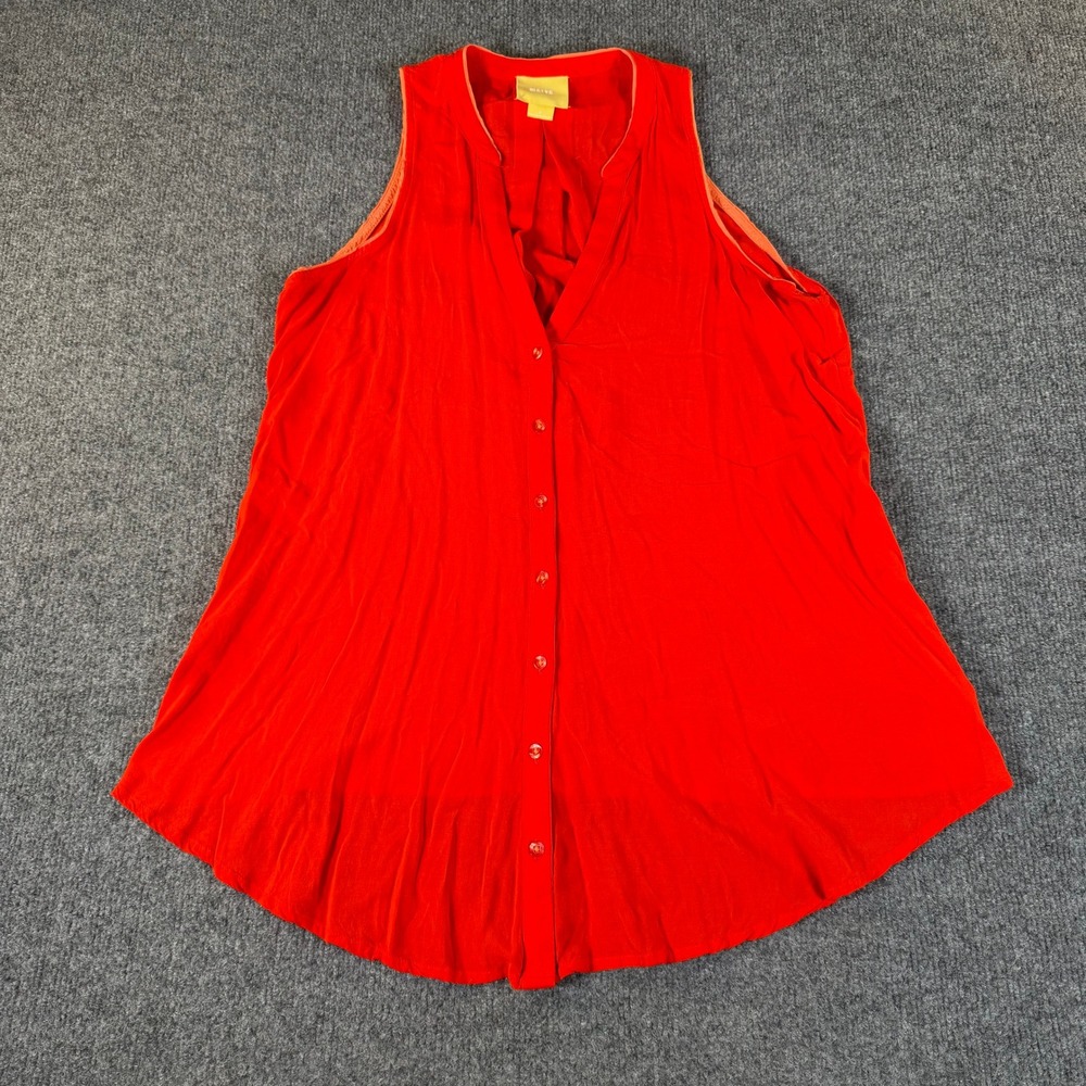 Maeve Anthropologie Womens Sleeveless Button Down Blouse Size 6 #3739